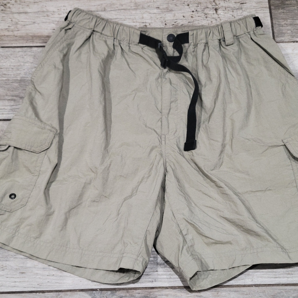 REI Mens Lg Outdoors belted Nylon stretch lightweight casual shorts RN3749